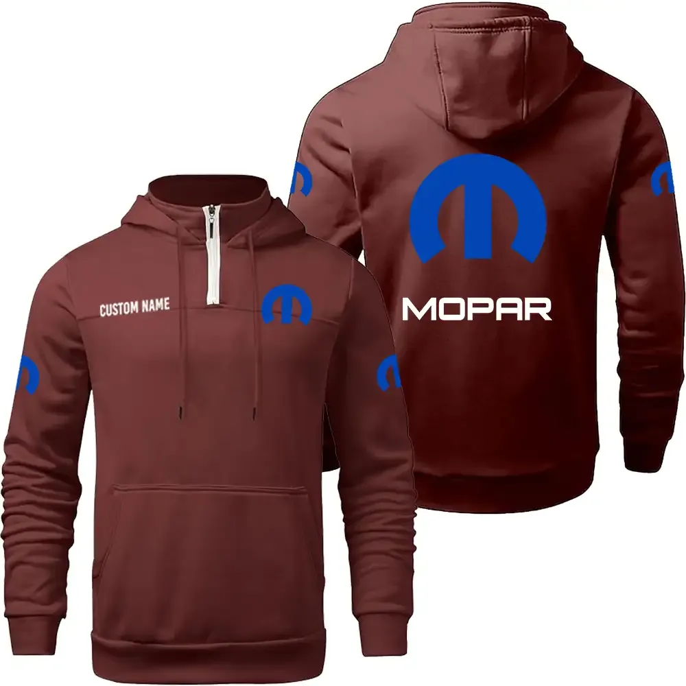 Mopar Casual Stand up Collar Hoodie CAR0301022122, CAR All Over Print Casual Stand up Collar Hoodie - Wine Red