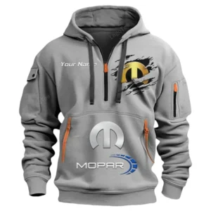 Mopar Half Zip Hoodie CAR113021425832, Best Gift for Him, Husband, Boyfriend - Gray