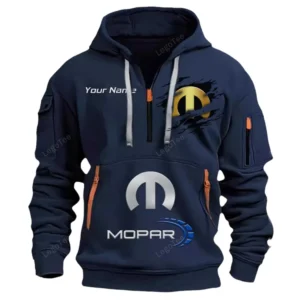 Mopar Half Zip Hoodie CAR113021425832, Best Gift for Him, Husband, Boyfriend - Navy