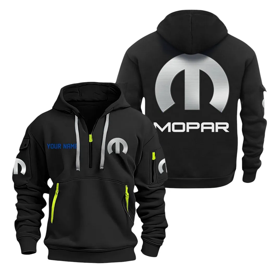 Mopar Half Zip Hoodie For Men, Gift For Mopar Lovers CAR20022125748 - Black