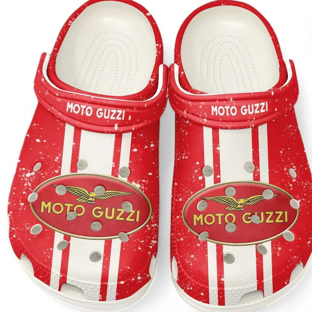 Moto Guzzi Crocs, Gift For Moto Guzzi Lovers, Gift For Him, Husband, Boyfriend CAR62022025067 - White