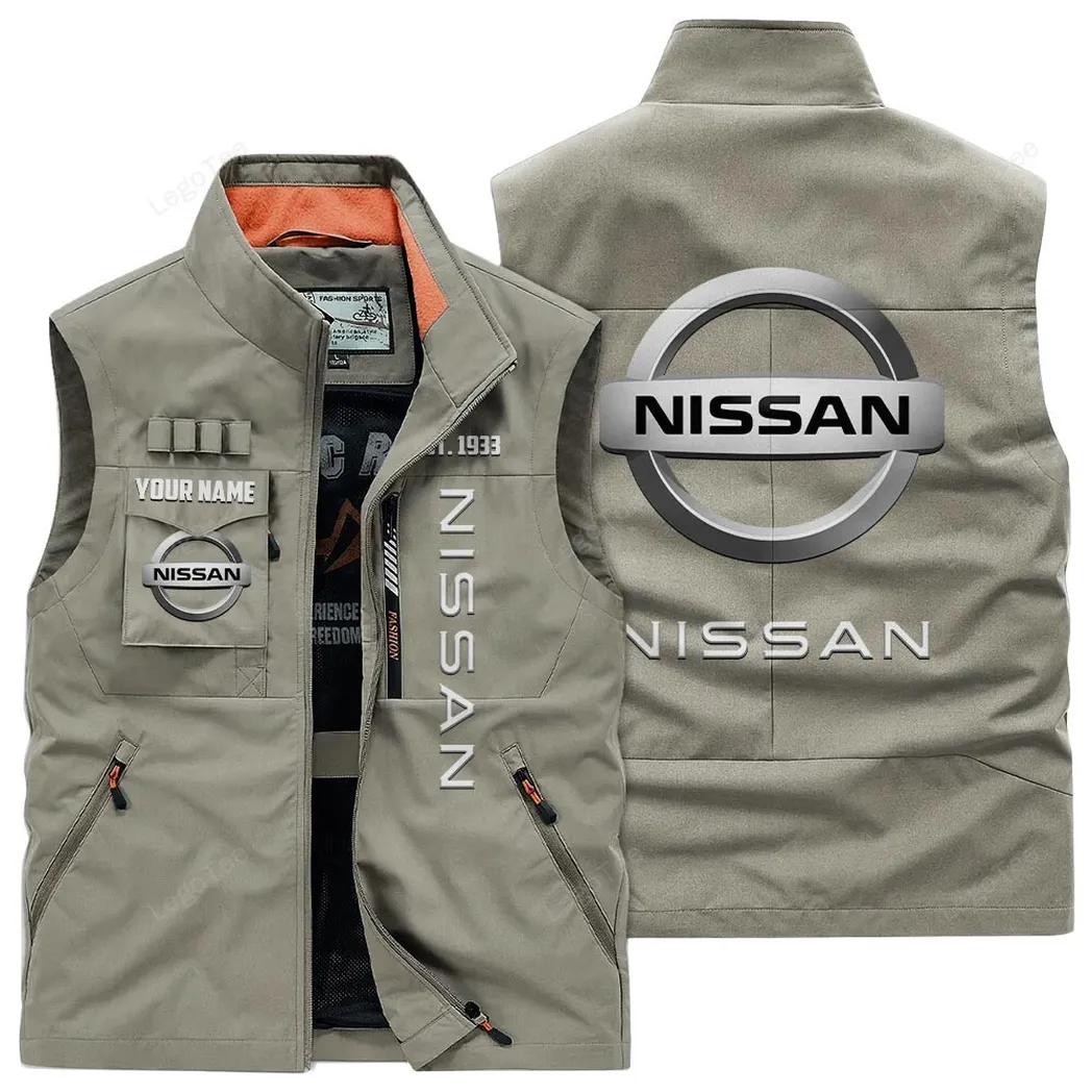Nissan Outdoor Sleeveless Vest, Gift For Nissan Lovers, Gift For Him, Husband, Boyfriend - Khaki CAR132021325916-4