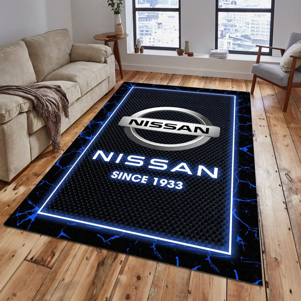 Nissan Rug, Gift For Nissan Lovers, Gift For Him, Husband, Boyfriend CAR5202192560 - Blue