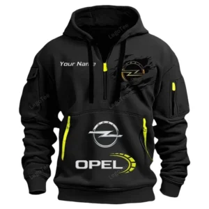 Opel Half Zip Hoodie CAR113021425846, Best Gift for Him, Husband, Boyfriend - Black