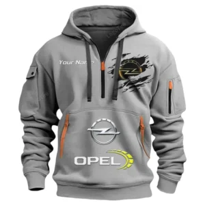 Opel Half Zip Hoodie CAR113021425846, Best Gift for Him, Husband, Boyfriend - Gray
