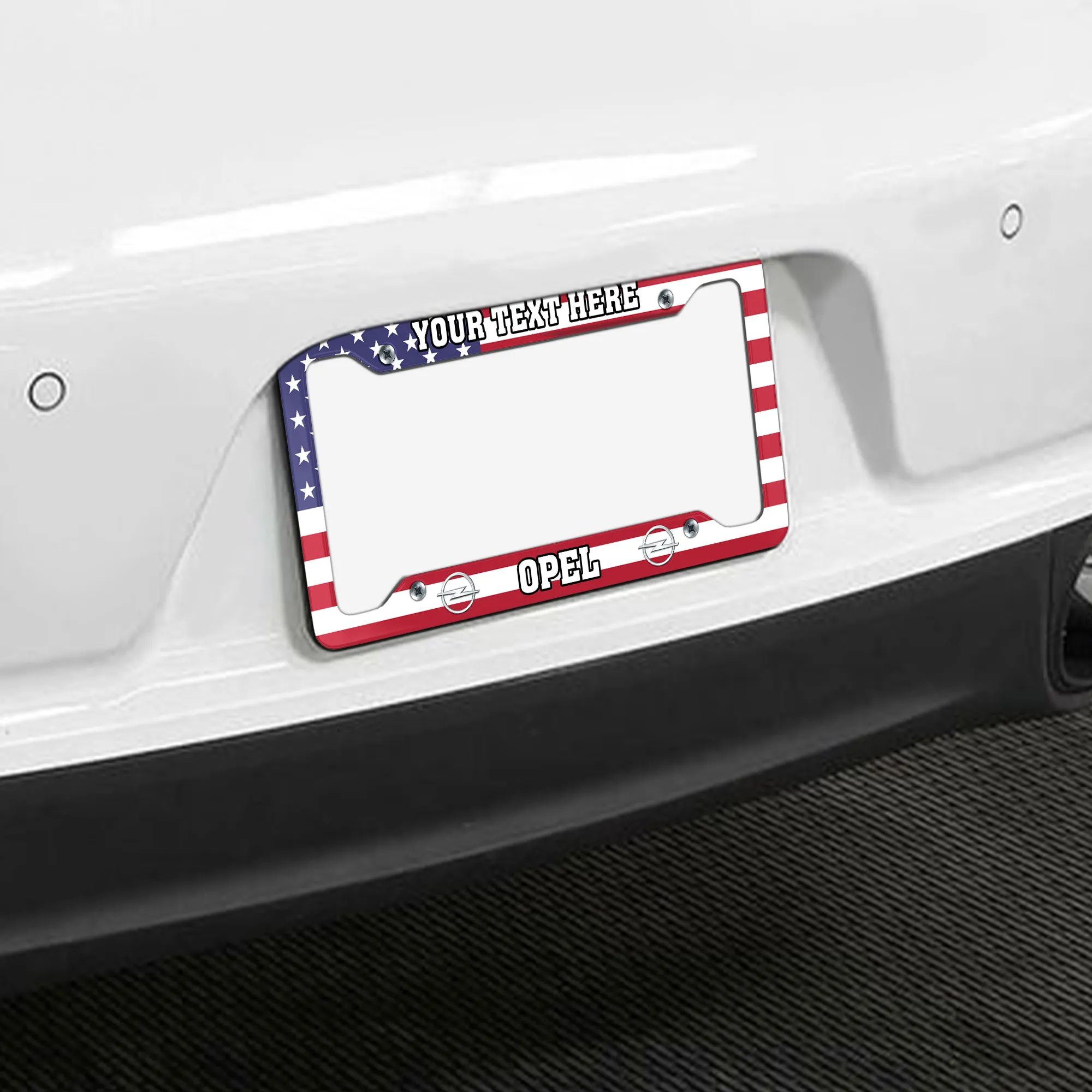 Opel License Plate Frame USA Flag Style, Gift For Opel Lovers LPF02030425928 - 4 Holes