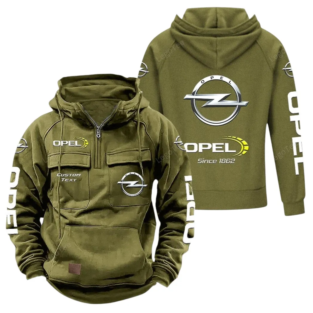 Opel Tactical Quarter Zip Hoodie, Gift For Opel Lovers, Gift For Him, Husband, Boyfriend - Army Green CAR96021425697-1