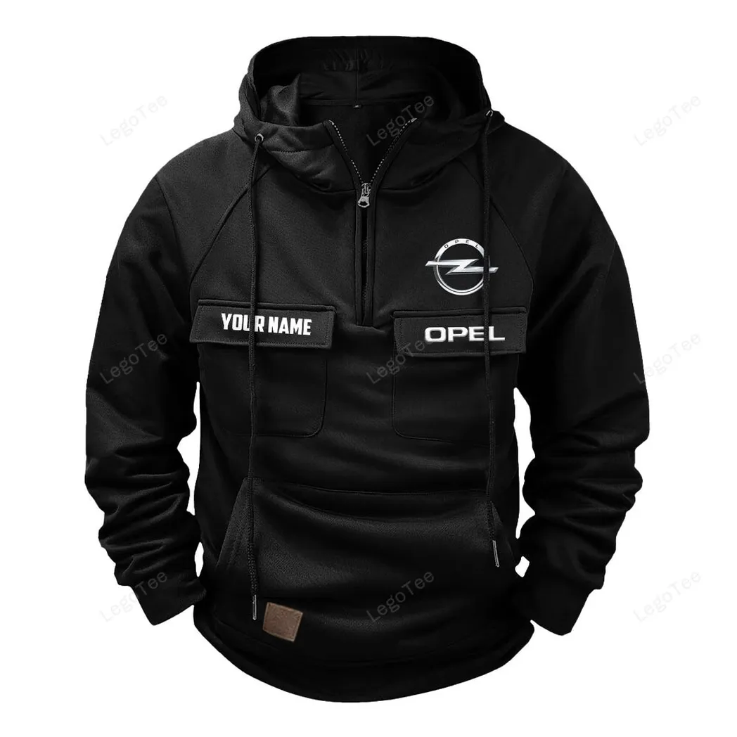 Opel Tactical Quarter Zip Hoodie, Gift For Opel Lovers, Gift For Him, Husband, Boyfriend - Black CAR109021425401-2
