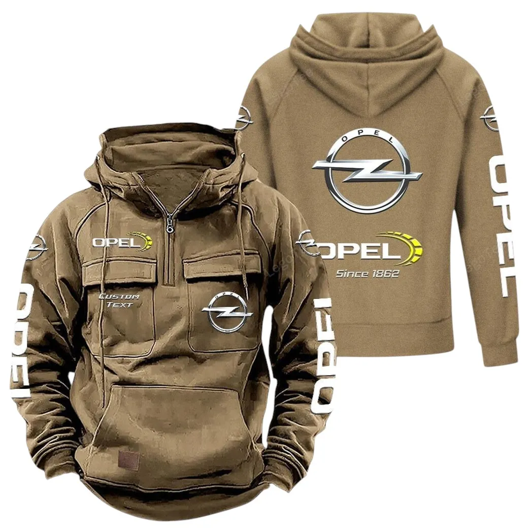 Opel Tactical Quarter Zip Hoodie, Gift For Opel Lovers, Gift For Him, Husband, Boyfriend - Khaki CAR96021425697-4