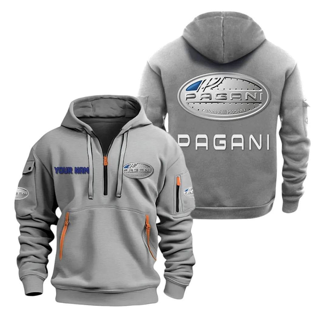 Pagani Half Zip Hoodie For Men, Gift For Pagani Lovers CAR20022125735 - Gray