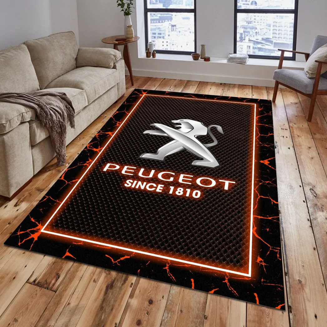 Peugeot Rug, Gift For Peugeot Lovers, Gift For Him, Husband, Boyfriend CAR5202192564 - Orange