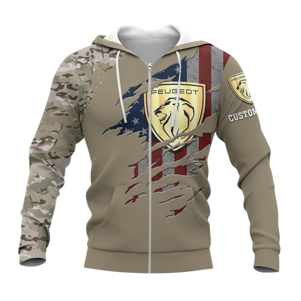Peugeot Zipper Hoodie, Gift For Peugeot Lovers, Gift For Him, Husband, Boyfriend CAR46021725082-3