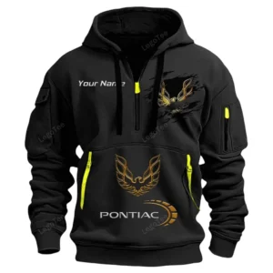 Pontiac Firebird Half Zip Hoodie CAR113021425844, Best Gift for Him, Husband, Boyfriend - Black