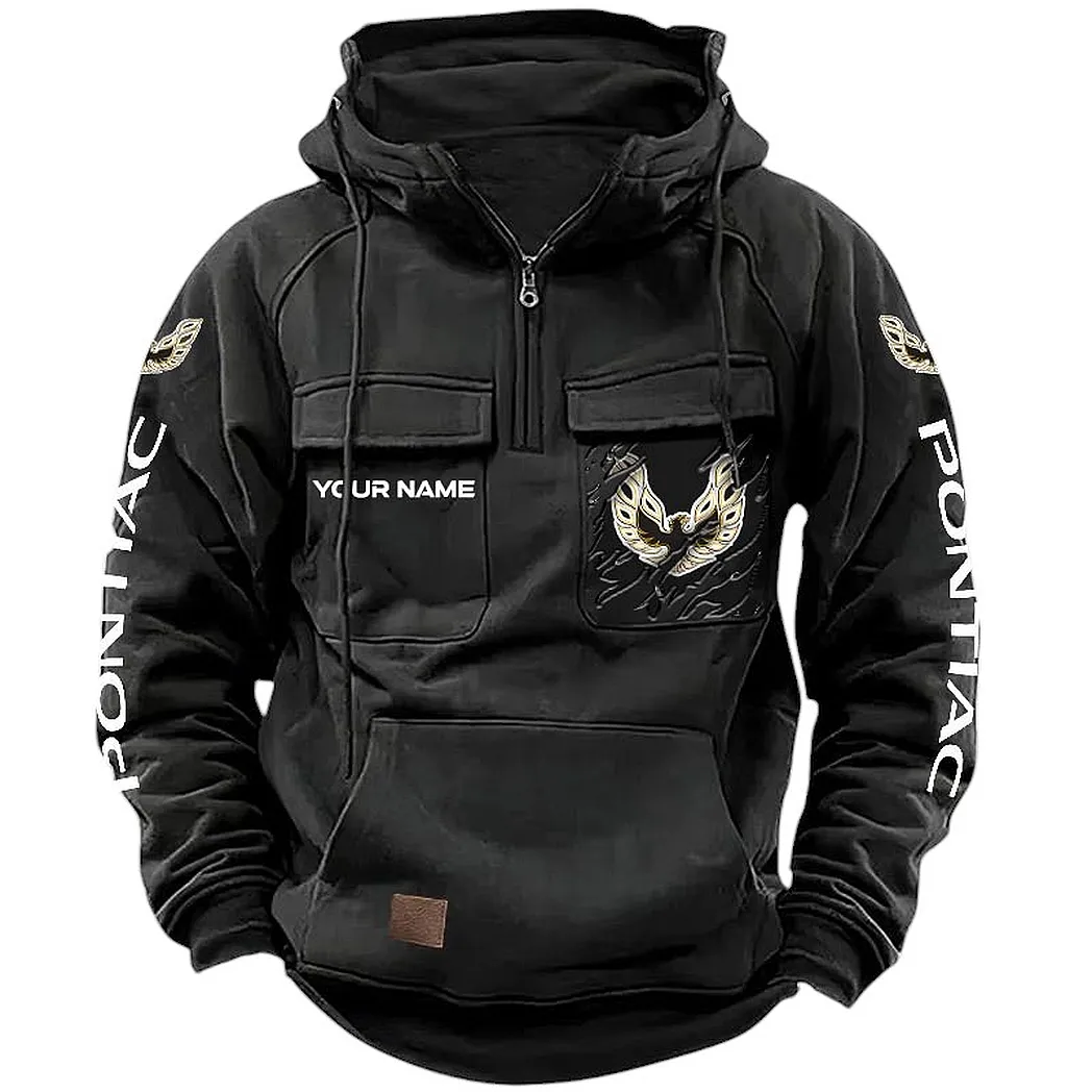 Pontiac Firebird Hoodie Tactical Quarter Zip, Gift For Pontiac Firebird Lovers CAR164022425142 - Black