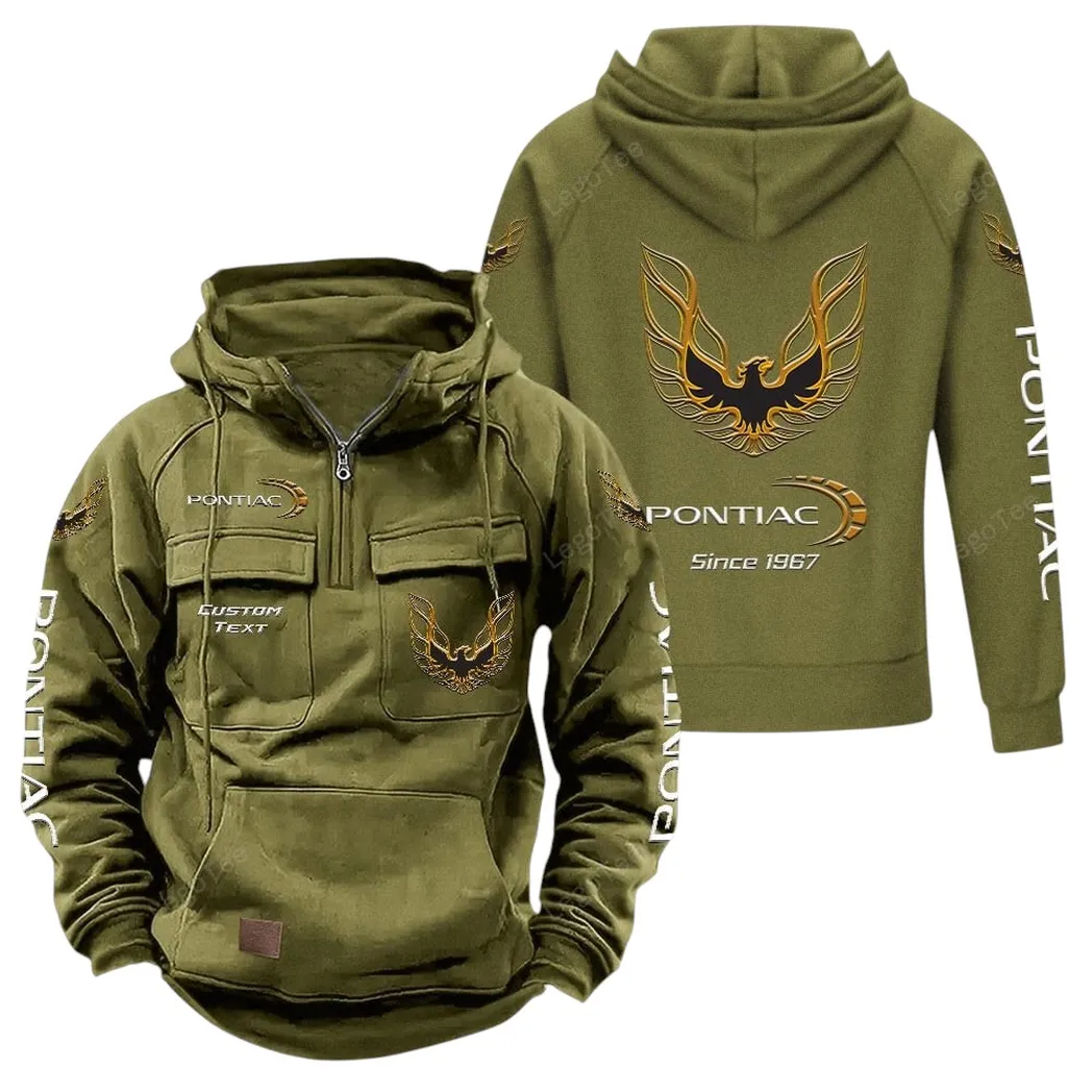 Pontiac Firebird Tactical Quarter Zip Hoodie, Gift For Pontiac Firebird Lovers, Gift For Him, Husband, Boyfriend - Army Green CAR96021425721-1