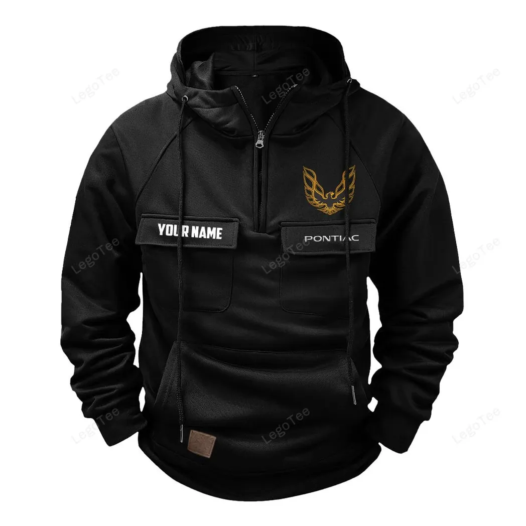 Pontiac Firebird Tactical Quarter Zip Hoodie, Gift For Pontiac Firebird Lovers, Gift For Him, Husband, Boyfriend - Black CAR109021425358-2