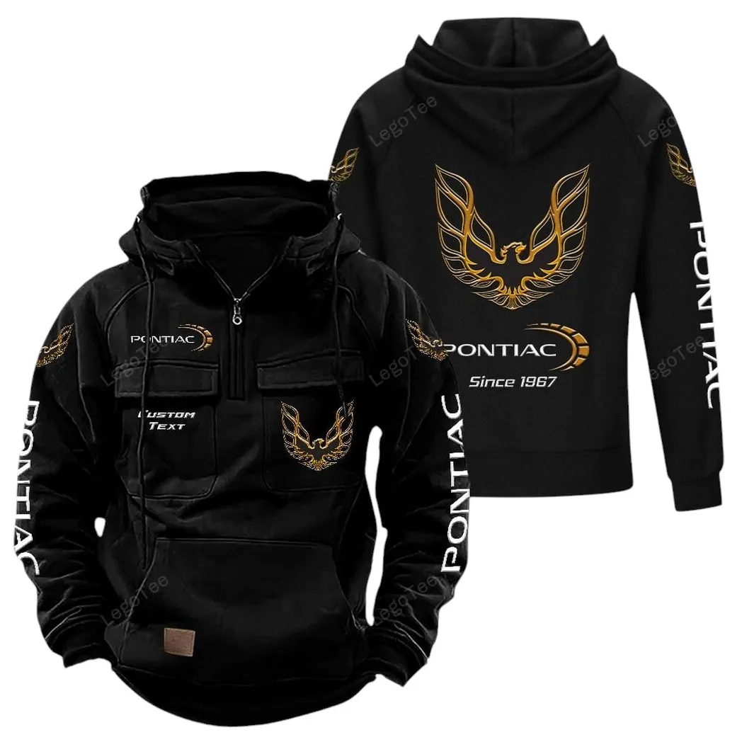 Pontiac Firebird Tactical Quarter Zip Hoodie, Gift For Pontiac Firebird Lovers, Gift For Him, Husband, Boyfriend - Black CAR96021425721-2