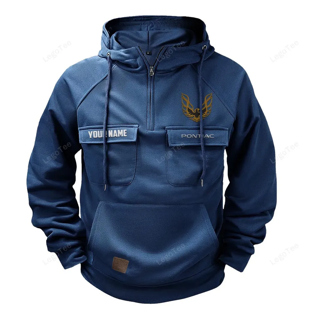 Pontiac Firebird Tactical Quarter Zip Hoodie, Gift For Pontiac Firebird Lovers, Gift For Him, Husband, Boyfriend - Dark Blue CAR109021425358-3