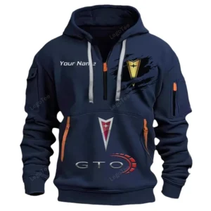 Pontiac GTO Half Zip Hoodie CAR113021425817, Best Gift for Him, Husband, Boyfriend - Navy