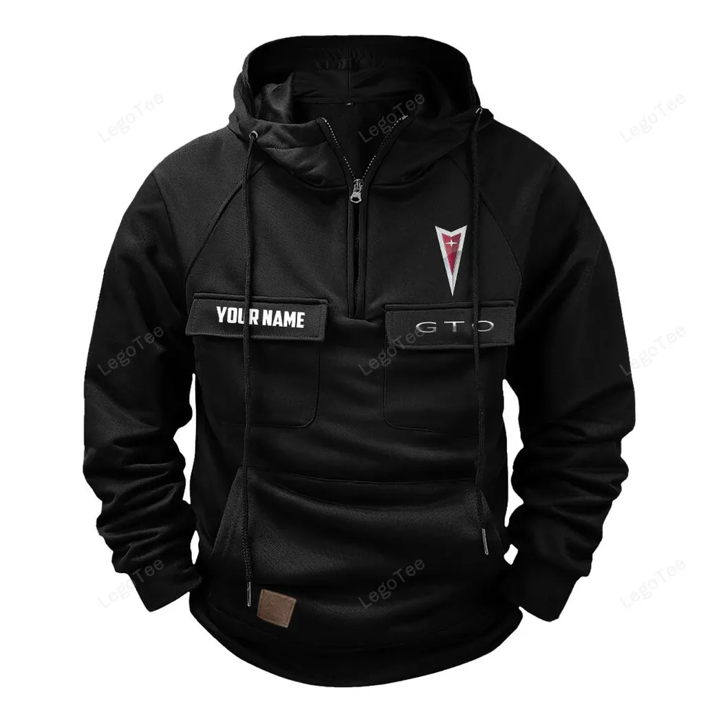 Pontiac GTO Tactical Quarter Zip Hoodie, Gift For Pontiac GTO Lovers, Gift For Him, Husband, Boyfriend - Black CAR109021425363-2