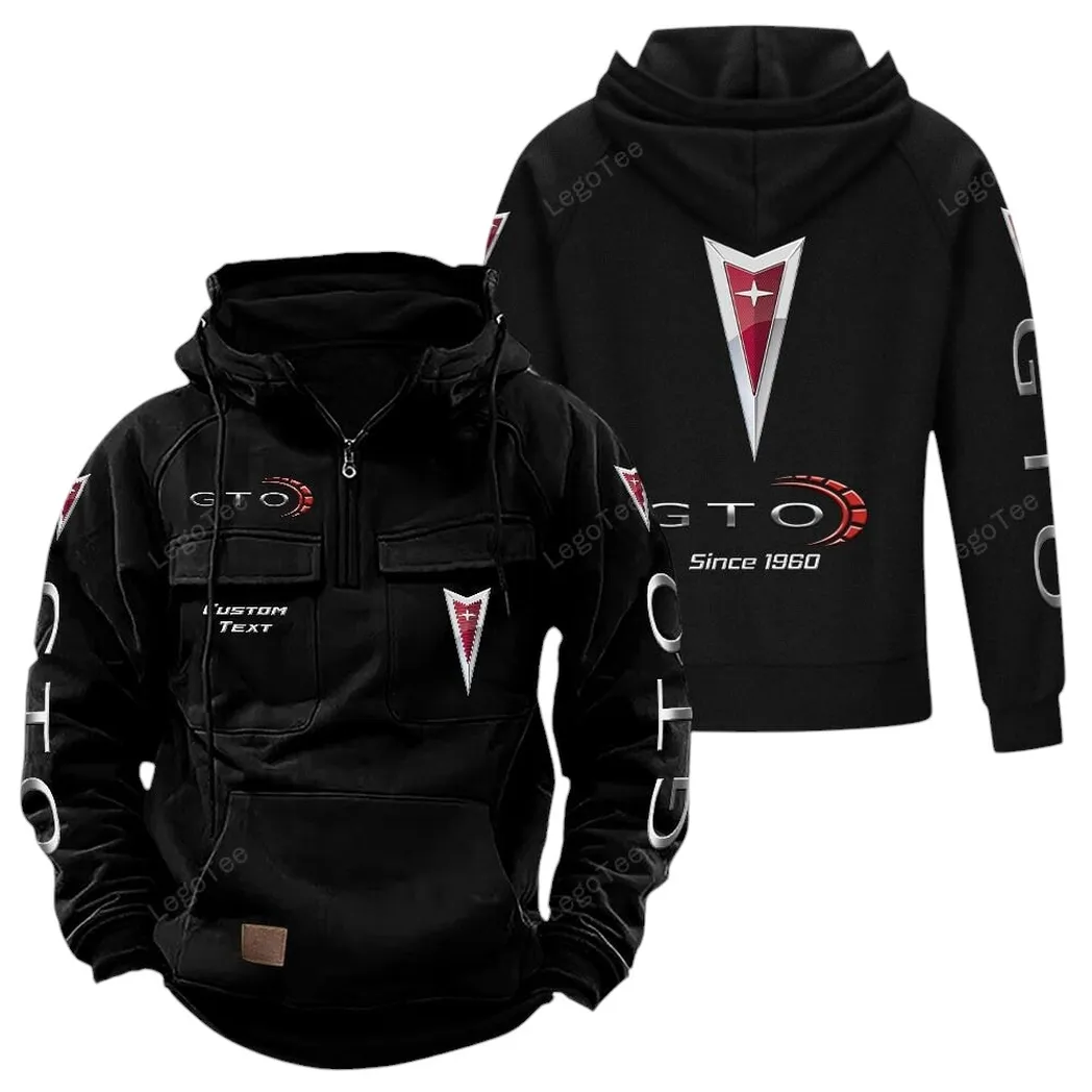 Pontiac GTO Tactical Quarter Zip Hoodie, Gift For Pontiac GTO Lovers, Gift For Him, Husband, Boyfriend - Black CAR96021425696-2