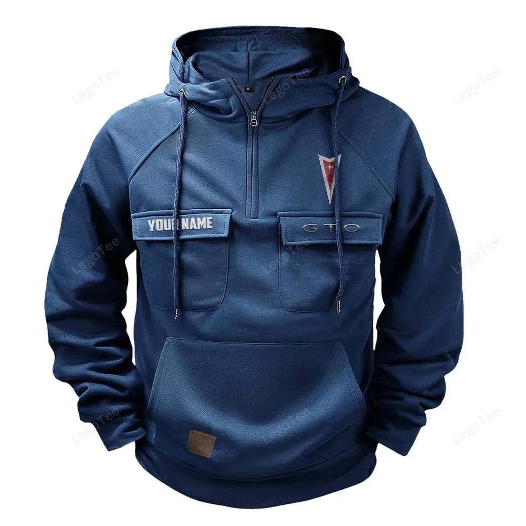 Pontiac GTO Tactical Quarter Zip Hoodie, Gift For Pontiac GTO Lovers, Gift For Him, Husband, Boyfriend - Dark Blue CAR109021425363-3