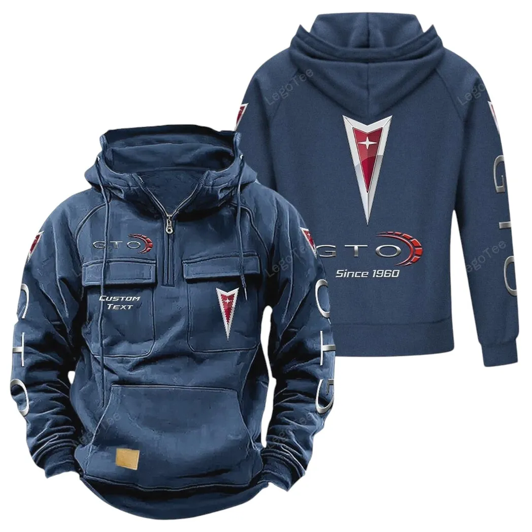 Pontiac GTO Tactical Quarter Zip Hoodie, Gift For Pontiac GTO Lovers, Gift For Him, Husband, Boyfriend - Dark Blue CAR96021425696-3