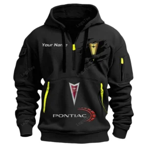 Pontiac Half Zip Hoodie CAR113021425848, Best Gift for Him, Husband, Boyfriend - Black