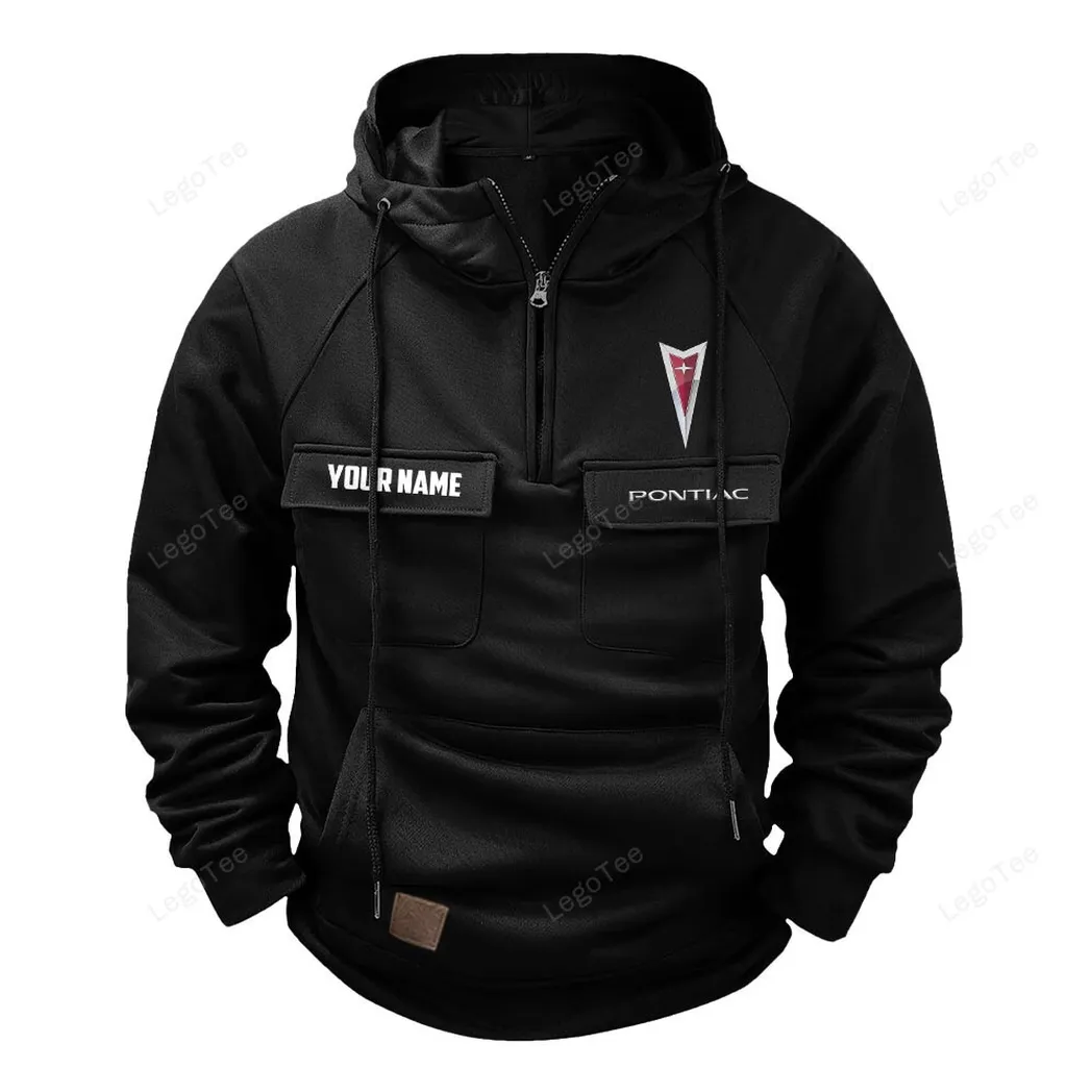 Pontiac Tactical Quarter Zip Hoodie, Gift For Pontiac Lovers, Gift For Him, Husband, Boyfriend - Black CAR109021425402-2