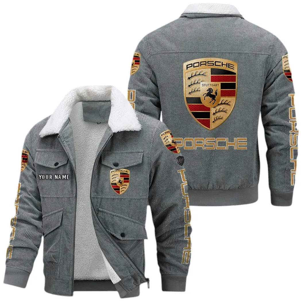 Porsche Corduroy Jacket For Men, Gift For Porsche Lovers CAR42022225558 - Gray