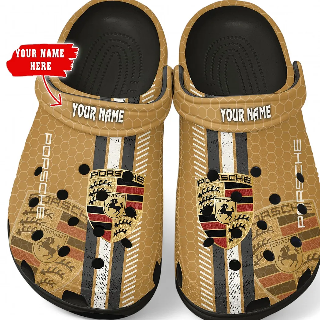 Porsche Crocs Shoes Gift For Porsche Lovers, Birthday Gift For Husband, Boyfriend CAR82022025644 - Black