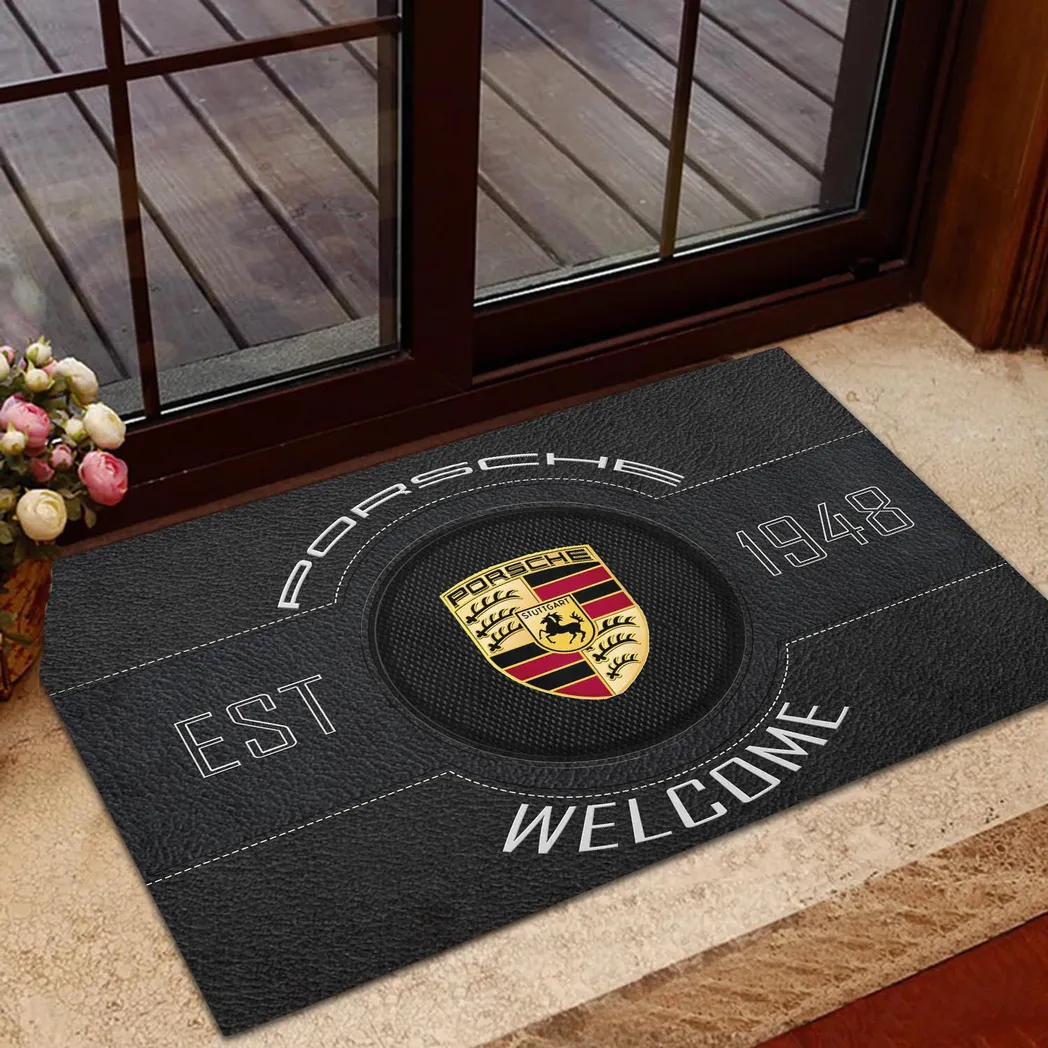 Porsche Doormat, Gift For Porsche Lovers, Gift For Him, Husband, Boyfriend CAR16902262554 - Black