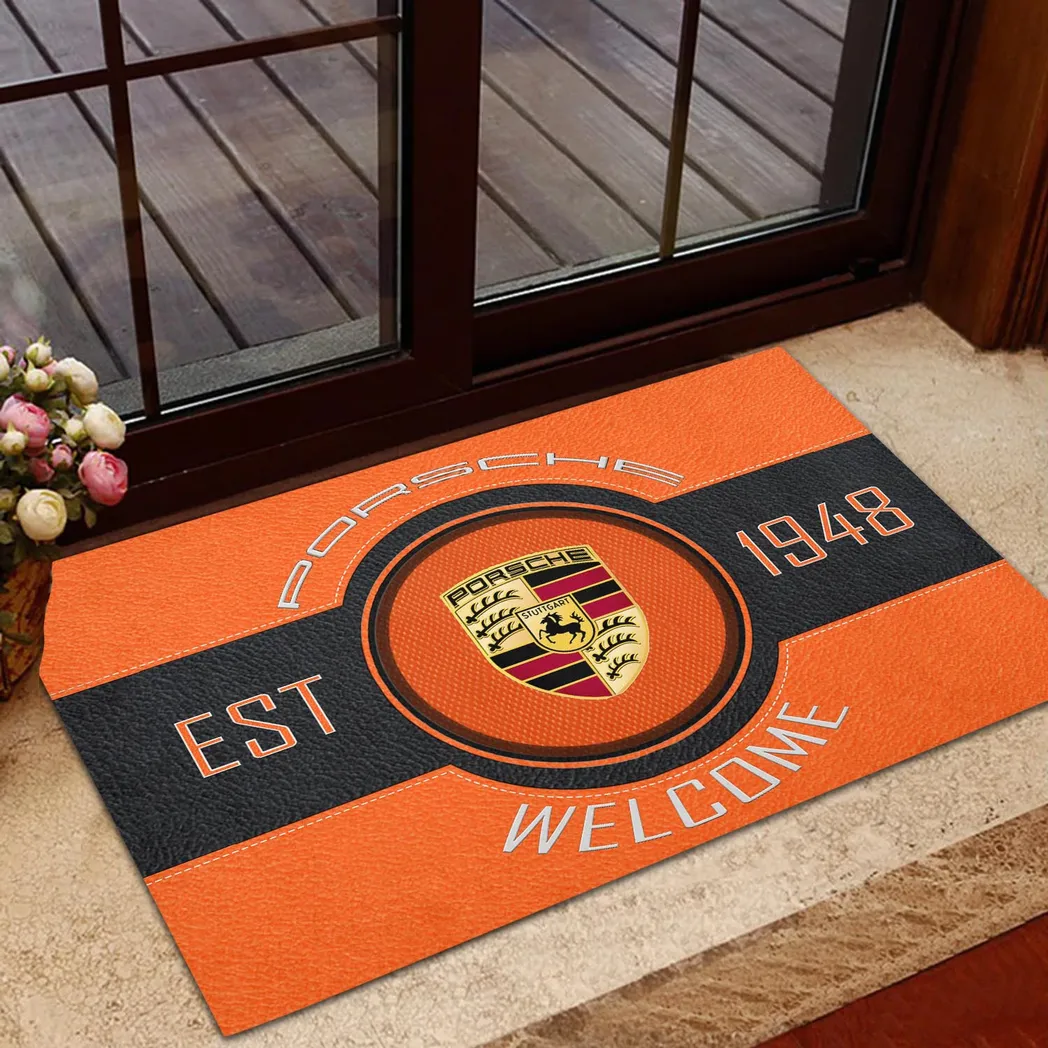 Porsche Doormat, Gift For Porsche Lovers, Gift For Him, Husband, Boyfriend CAR16902262554 - Orange