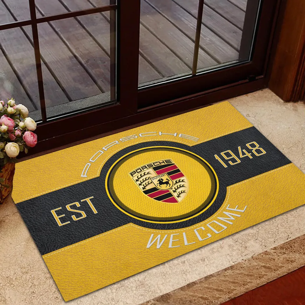 Porsche Doormat, Gift For Porsche Lovers, Gift For Him, Husband, Boyfriend CAR16902262554 - Yellow