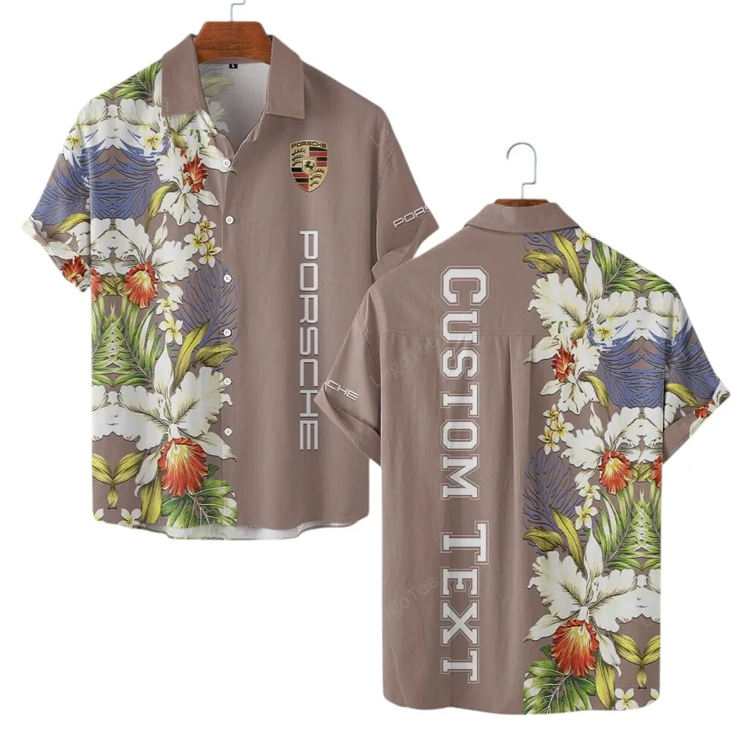 Porsche Hawaiian Shirt For Men, Gift For Porsche Lovers, Gift For Him, Husband, Boyfriend CAR1230304010 - Brown