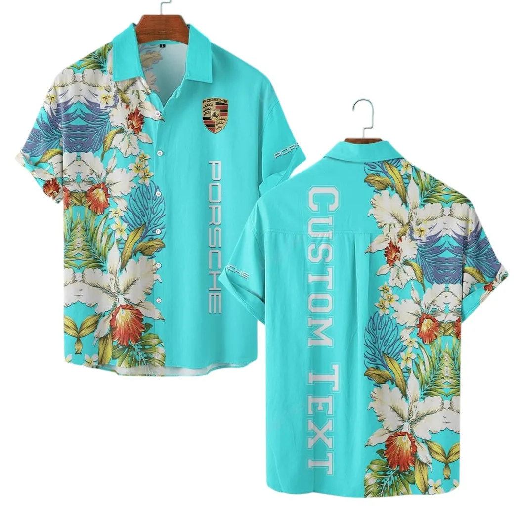 Porsche Hawaiian Shirt For Men, Gift For Porsche Lovers, Gift For Him, Husband, Boyfriend CAR1230304010 - Cyan
