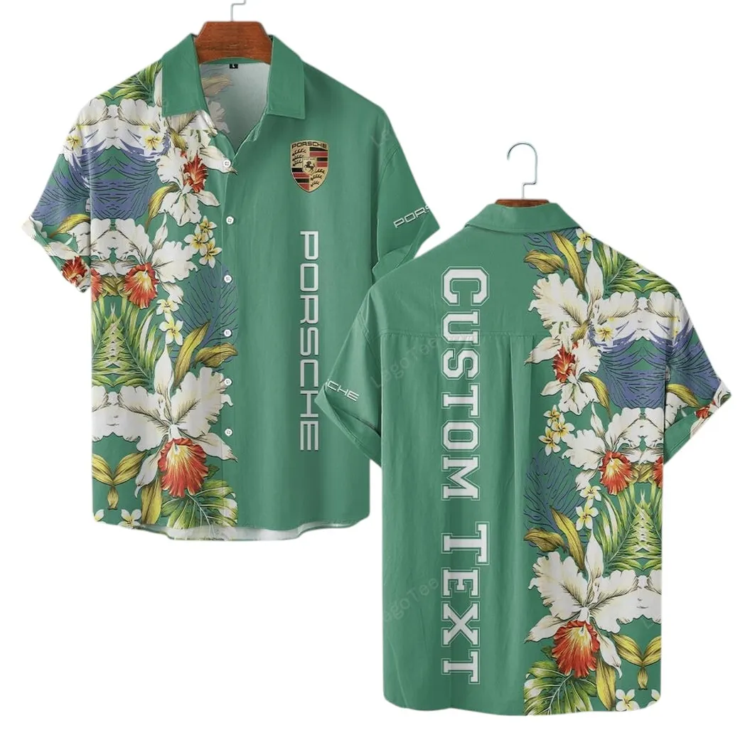 Porsche Hawaiian Shirt For Men, Gift For Porsche Lovers, Gift For Him, Husband, Boyfriend CAR1230304010 - Green