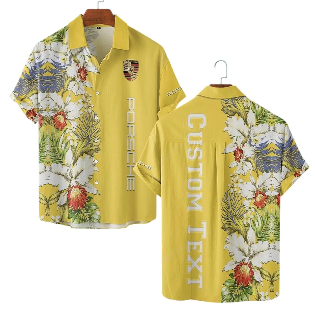 Porsche Hawaiian Shirt For Men, Gift For Porsche Lovers, Gift For Him, Husband, Boyfriend CAR1230304010 - Yellow