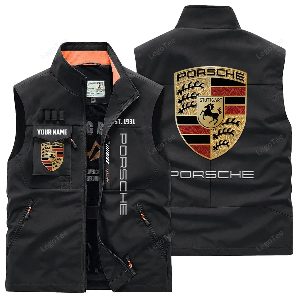 Porsche Outdoor Sleeveless Vest, Gift For Porsche Lovers, Gift For Him, Husband, Boyfriend - Black CAR132021325889-3
