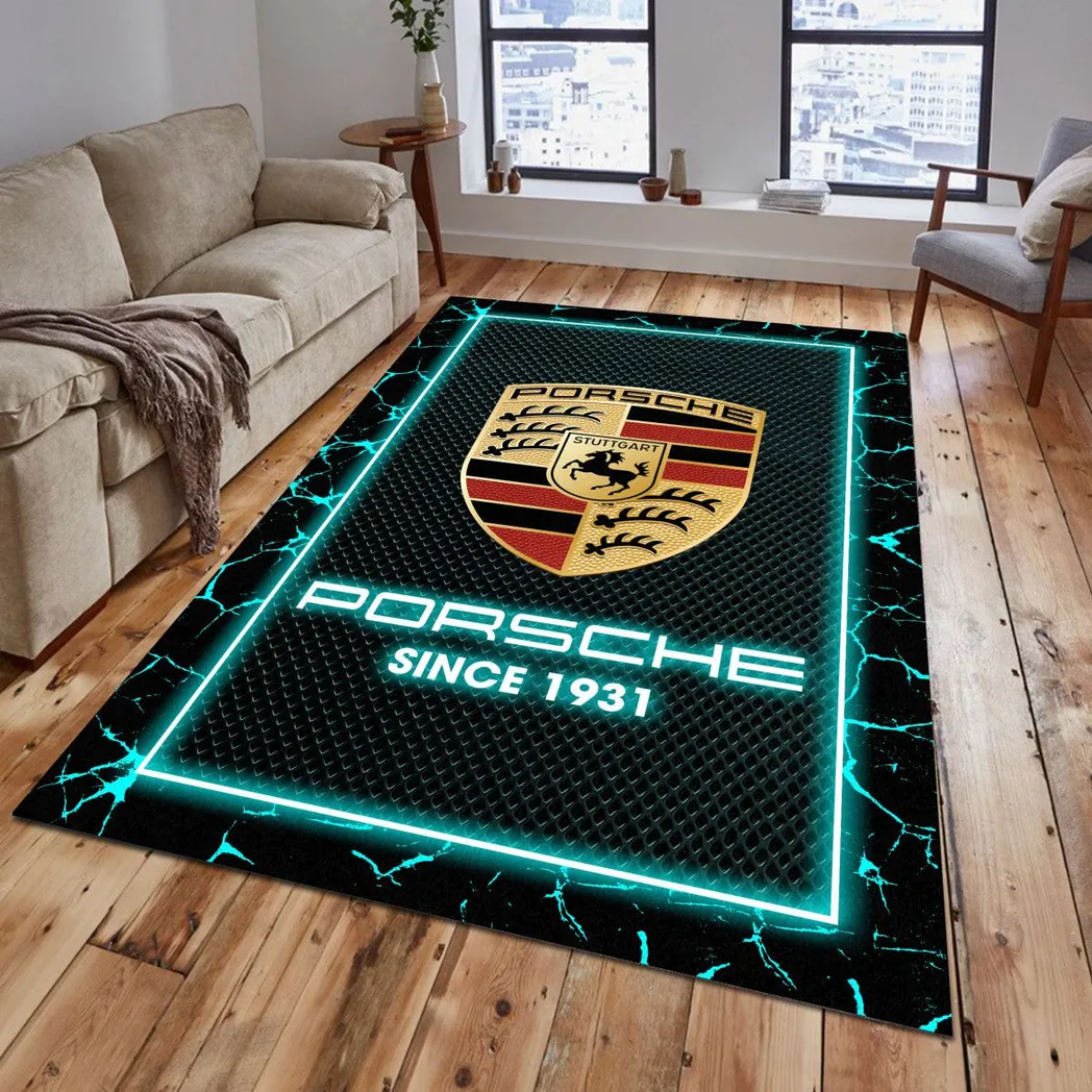 Porsche Rug, Gift For Porsche Lovers, Gift For Him, Husband, Boyfriend CAR5202192568 - Cyan
