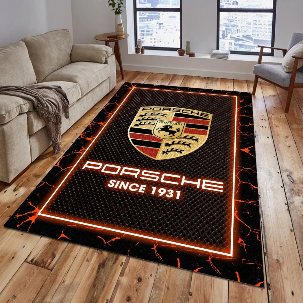 Porsche Rug, Gift For Porsche Lovers, Gift For Him, Husband, Boyfriend CAR5202192568 - Orange
