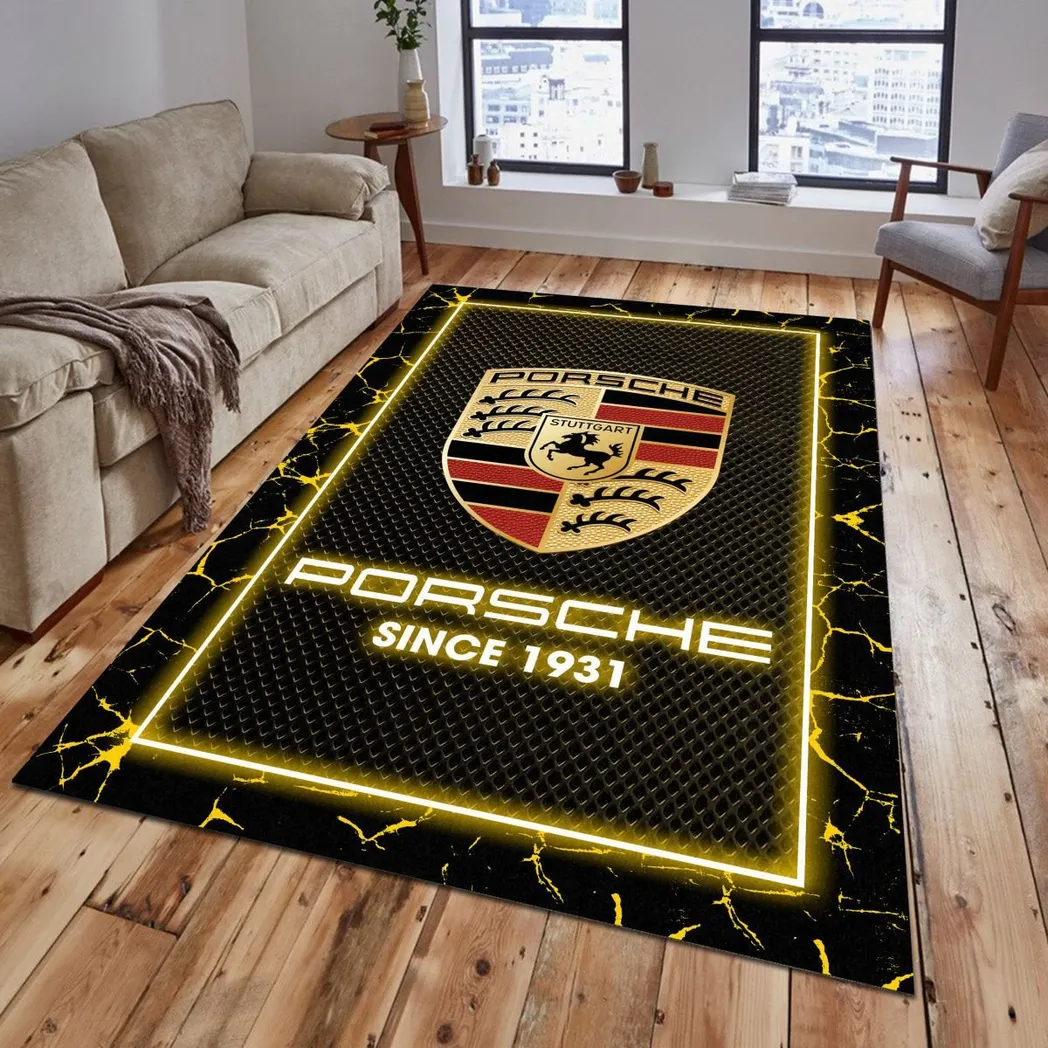 Porsche Rug, Gift For Porsche Lovers, Gift For Him, Husband, Boyfriend CAR5202192568 - Yellow