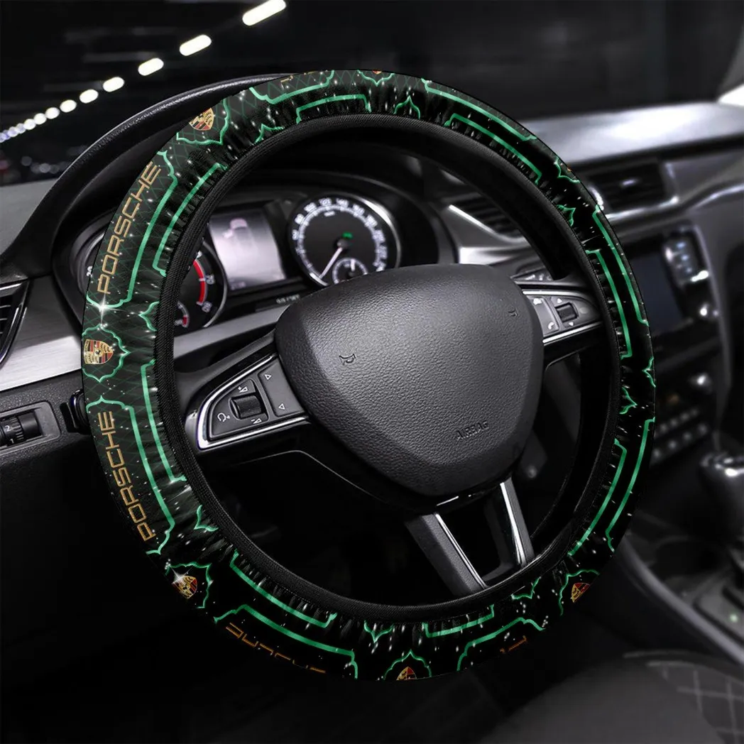 Porsche Steering Wheel Cover, Personalized Gifts For Him, Boyfriend, Husband - Green CAR55021425234
