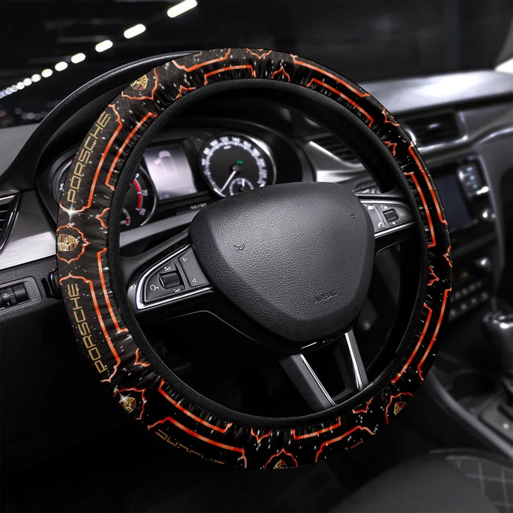 Porsche Steering Wheel Cover, Personalized Gifts For Him, Boyfriend, Husband - Orange CAR55021425234