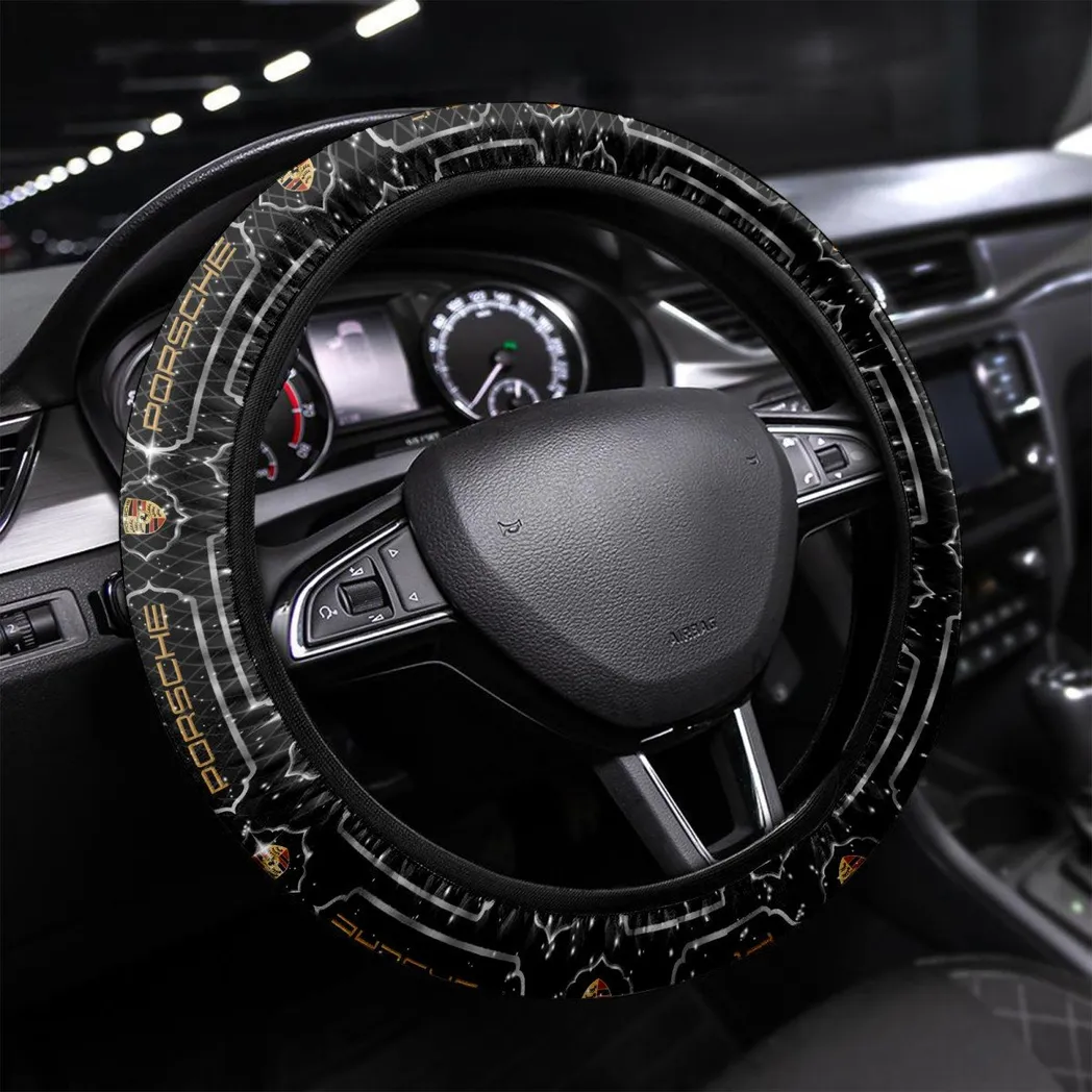 Porsche Steering Wheel Cover, Personalized Gifts For Him, Boyfriend, Husband - White CAR55021425234