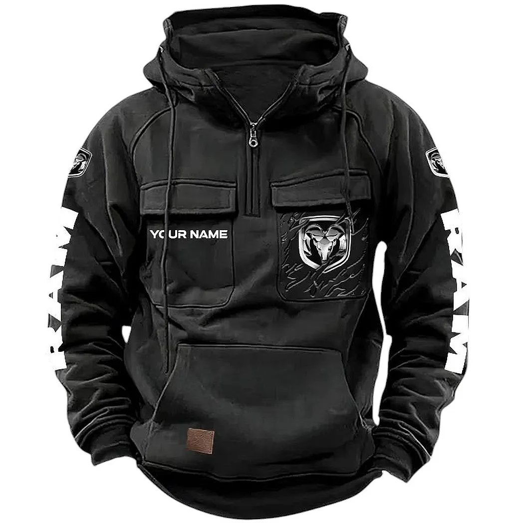 Ram Hoodie Tactical Quarter Zip, Gift For Ram Lovers CAR164022425170 - Black