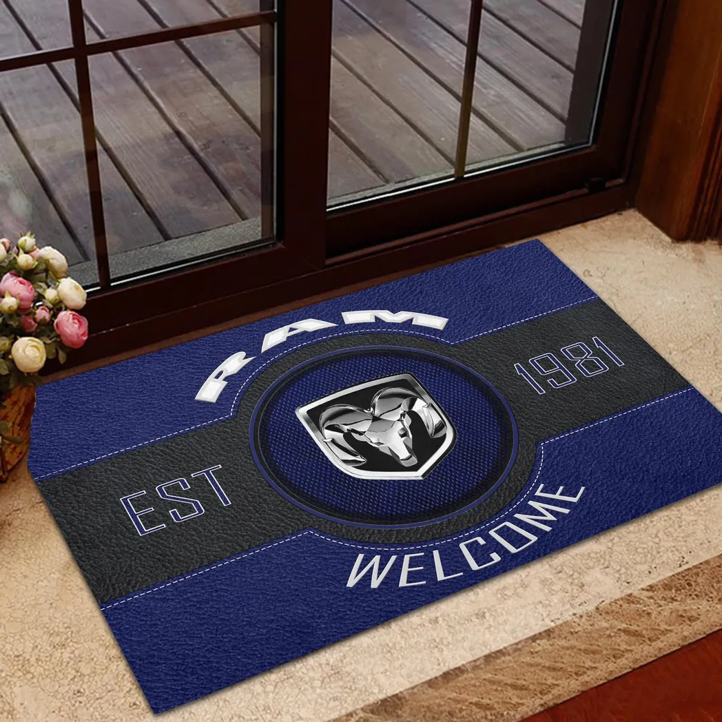Ram Truck Doormat, Gift For Ram Truck Lovers, Gift For Him, Husband, Boyfriend CAR16902262555 - Blue