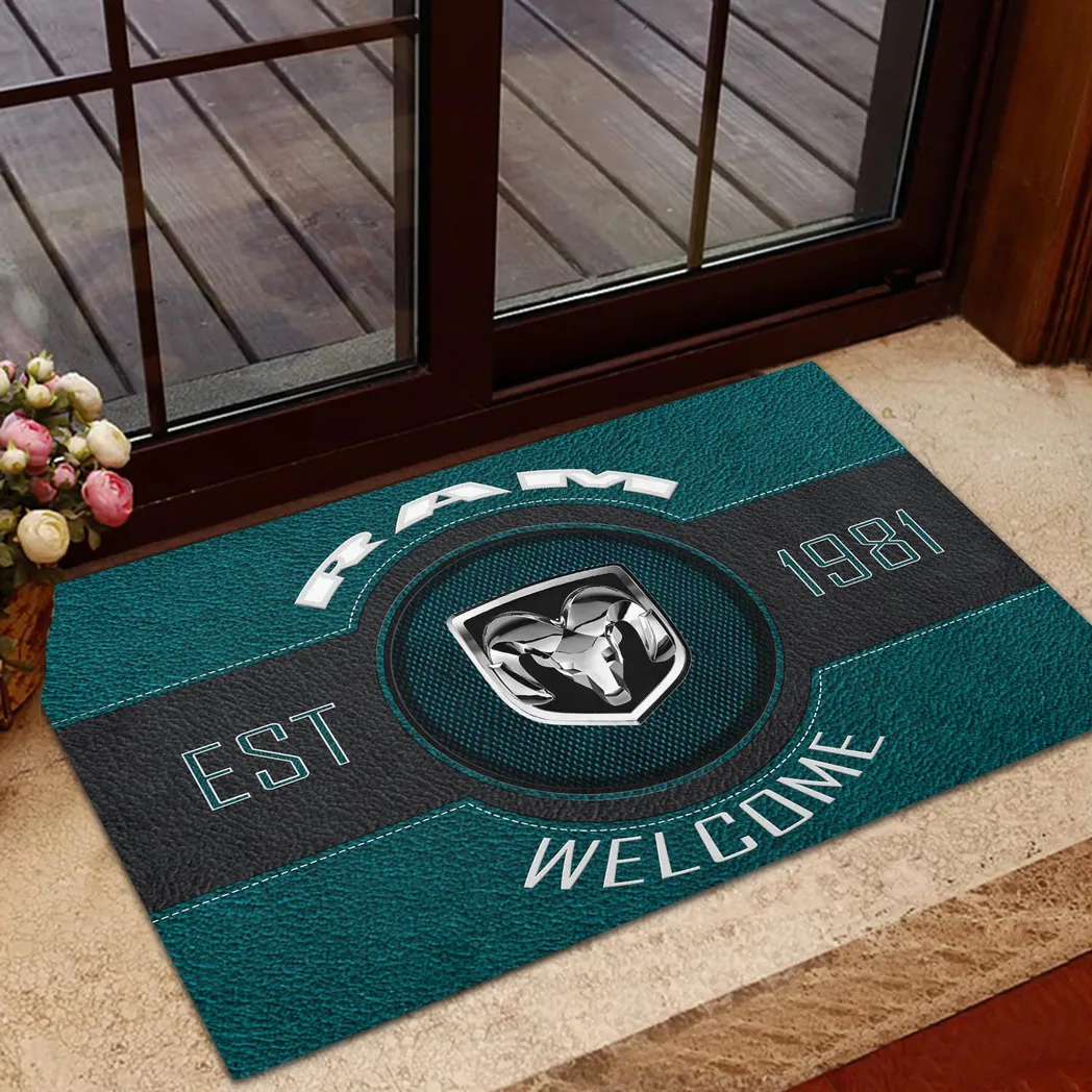 Ram Truck Doormat, Gift For Ram Truck Lovers, Gift For Him, Husband, Boyfriend CAR16902262555 - Cyan