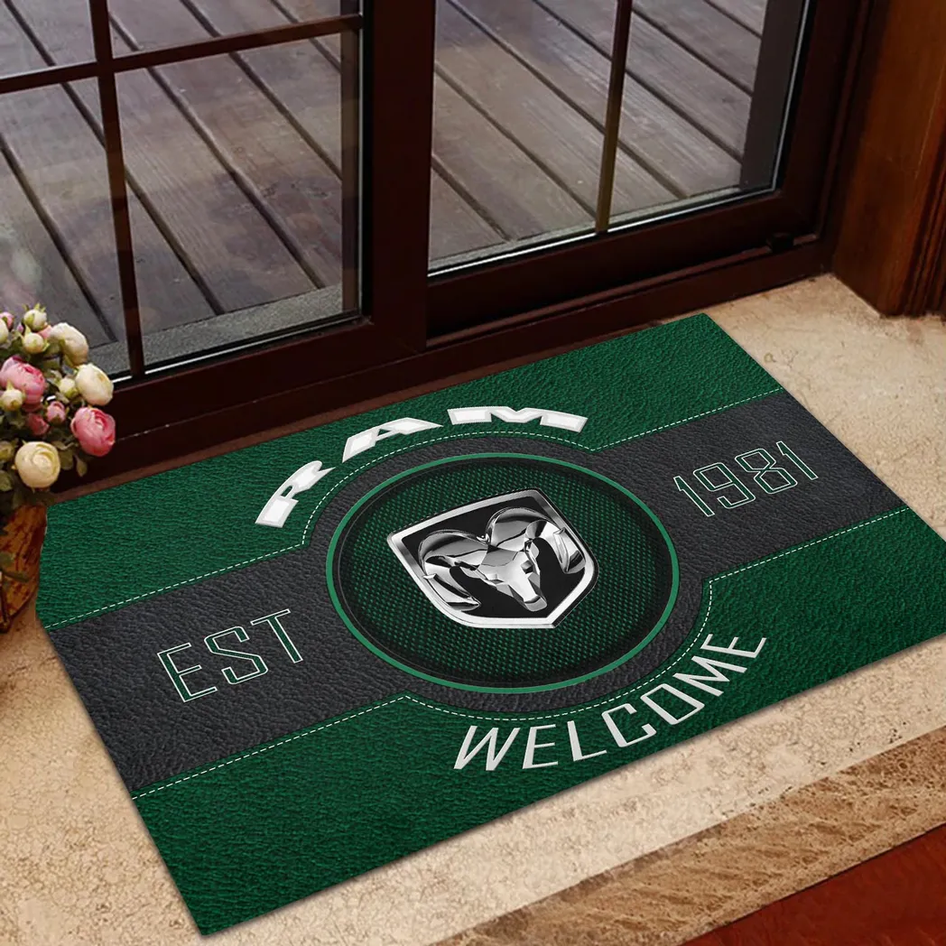 Ram Truck Doormat, Gift For Ram Truck Lovers, Gift For Him, Husband, Boyfriend CAR16902262555 - Green