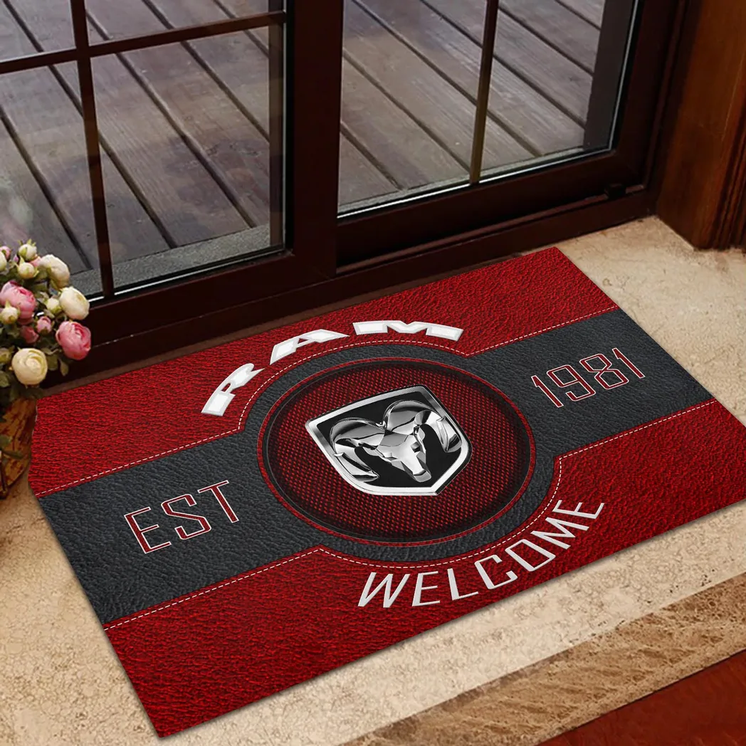 Ram Truck Doormat, Gift For Ram Truck Lovers, Gift For Him, Husband, Boyfriend CAR16902262555 - Red